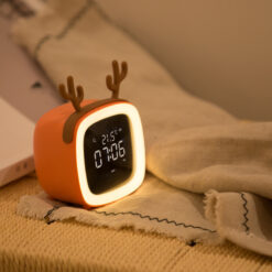 Cute Cartoon Digital Kids Night Light Desk Alarm Clock
