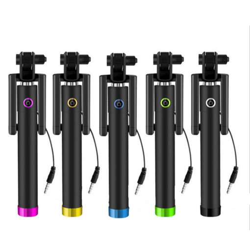 Foldable Mini Selfie Stick Monopod Wired Phone Holder