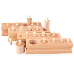 Wooden Montessori Cylinder Socket Puzzles Toy