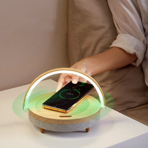 Wireless Speaker LED Night Light Phone Charging Holder - Image 3