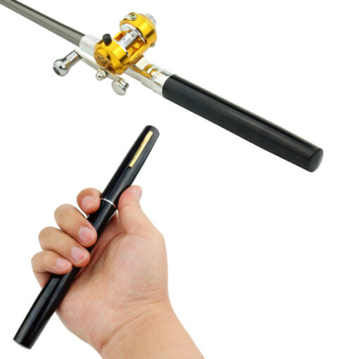 Mini Telescopic Portable Aluminum Fishing Pen Rod Pole Reel - Image 5