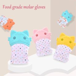 Silicone Teething Mitten Baby Animal Kitten Chew Gloves