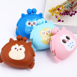 Cartoon Owl Silicone Jelly Wallet Key Pouch Coin Purse