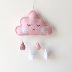 Wall Hanging Baby Clouds Raindrop Pendant Room Felt