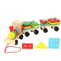 Wooden Train Early Educational Assembling Blocks Toy