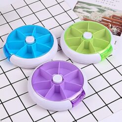Durable Weekly Rotating Pill Box Dispenser Container
