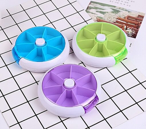 Durable Weekly Rotating Pill Box Dispenser Container