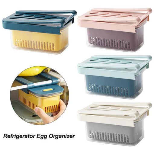 Multi-function Drain Basket Removable Fridge Drawer Type Box - Image 2