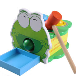 Wooden Pounding Frog Hammer Knocked Ball Game Toy