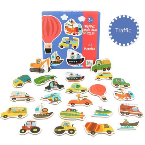 Wooden Cartoon Jigsaw Puzzles Matching Toy