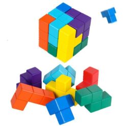 3D Wooden Multi-color Magic Puzzle Cube Toy