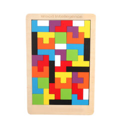 Colorful 3D Wooden Tangram Math Tetris Puzzle Toy