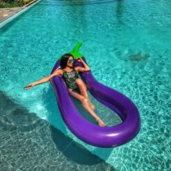 Inflatable Eggplant Pool Floating Mattress Ring Water Toy