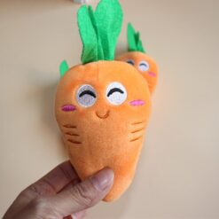 Cute Carrot Stuffed Plush Pet Squeaky Chewing Toy