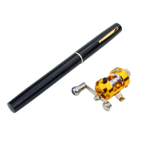 Mini Telescopic Portable Aluminum Fishing Pen Rod Pole Reel - Image 9