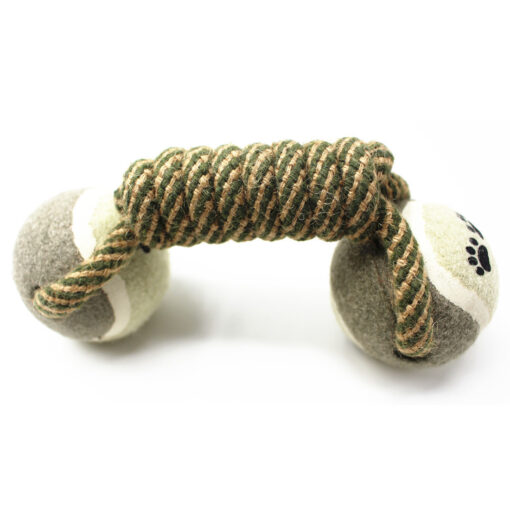 Cotton Rope Bone Dumbbell Tennis Pet Teeth Chewing Toy - Image 3