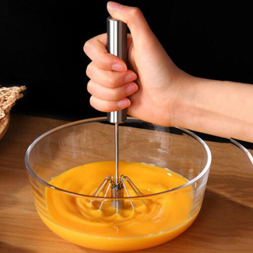 Stainless Steel Hand Push Egg Beater Whisk Mixer Blender