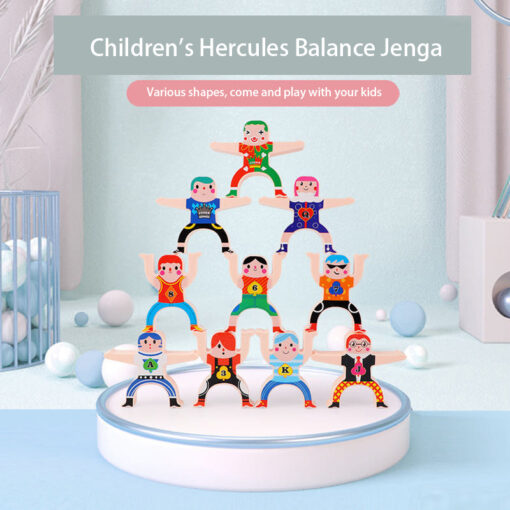 Interactive Wooden Hercules Balance Children Stacking Toys - Image 4