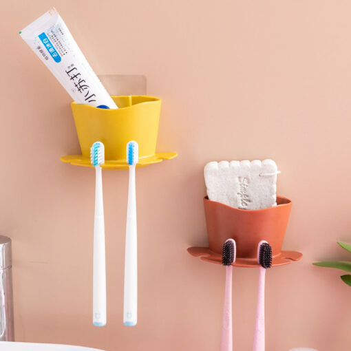 Wall Mounted Toothbrush Toothpaste Storage Rack Holder