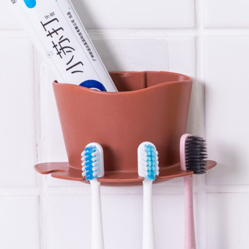 Wall Mounted Toothbrush Toothpaste Storage Rack Holder - Image 3