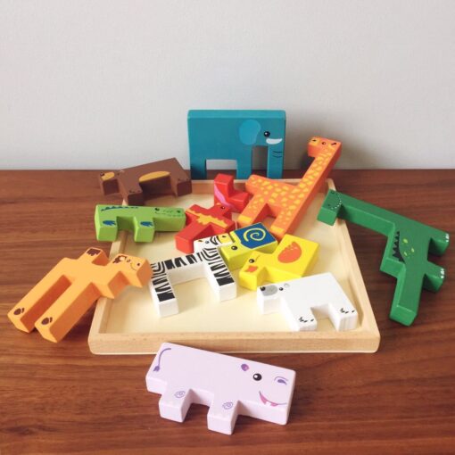 Creative Wooden Jigsaw Puzzle Animal Tetris Game Blocks Toys - Image 5