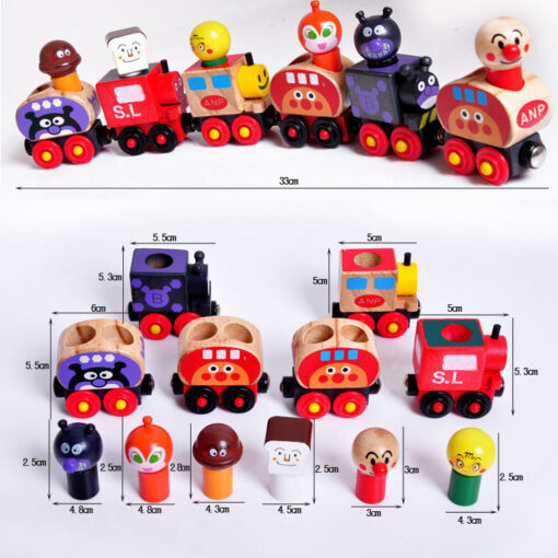 Wooden Magnetic Train Puppet Shape Recognition Children Toy - Image 2