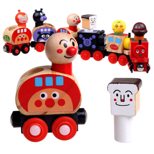 Wooden Magnetic Train Puppet Shape Recognition Children Toy