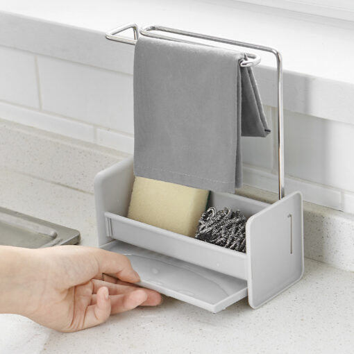 Detachable Kitchen Stainless Steel Sponge Rag Draining Rack - Image 5