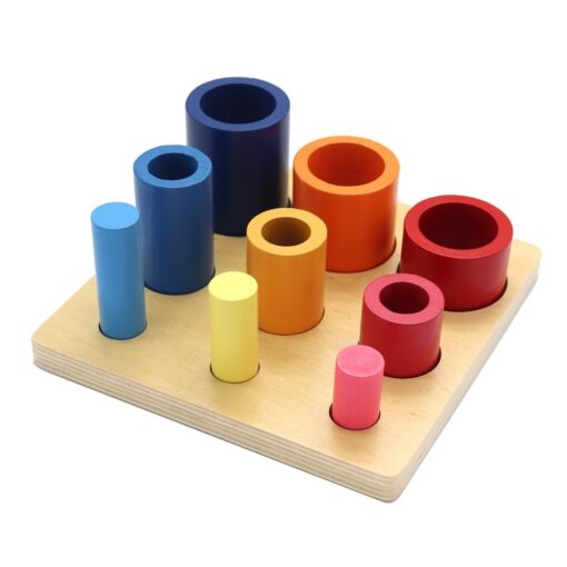 Wooden Montessori Rainbow Blocks Round Ladder Shape Toy - Image 6