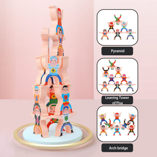 Interactive Wooden Hercules Balance Children Stacking Toys