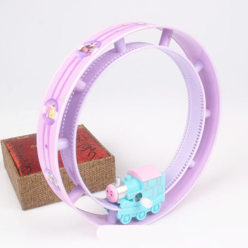 Wind-up Clockwork Track Train Roller Coaster Ring Tumbling Toy - Image 3