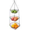 3 Tier Wire Kitchen Hanging Vegetable Fruit Basket Holder