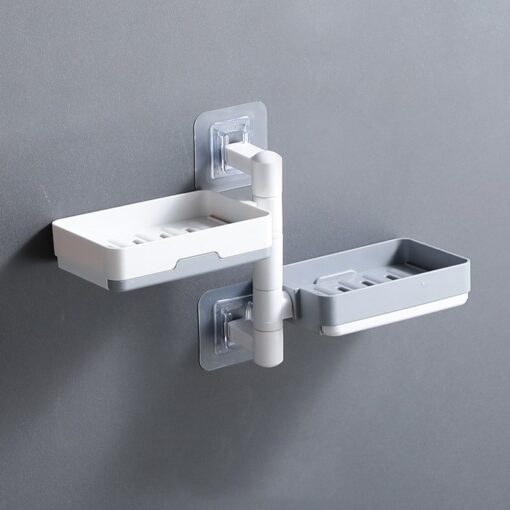 Wall Mount Rotatable Punch Free Soap Dish Storage Holder - Image 4