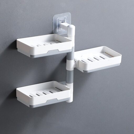 Wall Mount Rotatable Punch Free Soap Dish Storage Holder - Image 2