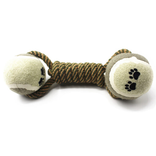 Cotton Rope Bone Dumbbell Tennis Pet Teeth Chewing Toy - Image 4