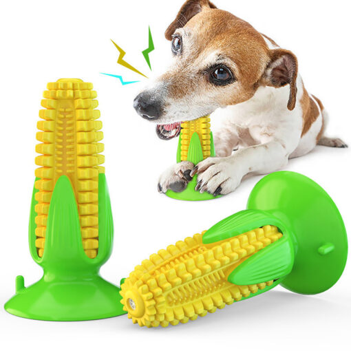 Durable Dog Corn Squeaky Molar Chew Stick Teeth Cleaning Toy