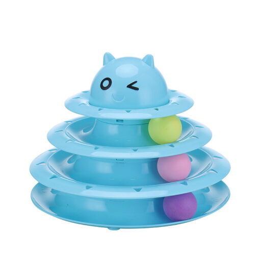 Interactive Three-layer Towers Tracks Roller Puzzle Cat Toy - Image 3