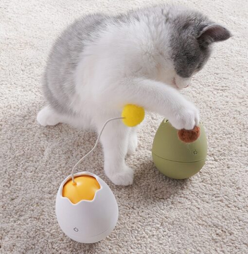 Interactive Automatic Egg Shell Shape Rotatable Tumbler Cat Toy