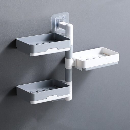 Wall Mount Rotatable Punch Free Soap Dish Storage Holder