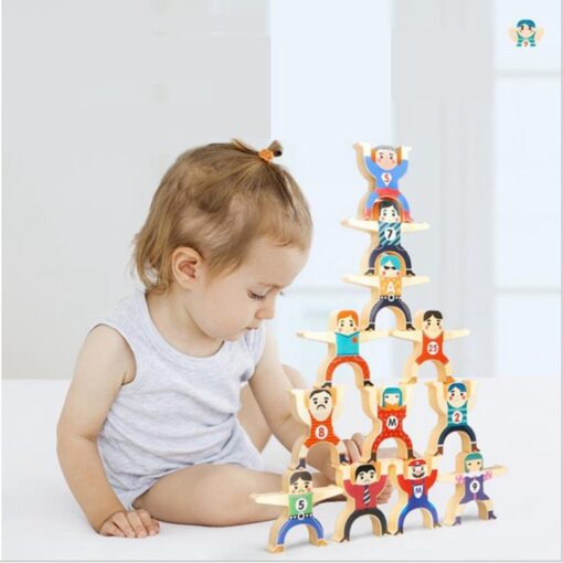 Interactive Wooden Hercules Balance Children Stacking Toys - Image 3