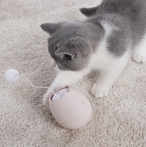 Interactive Automatic Egg Shell Shape Rotatable Tumbler Cat Toy - Image 3