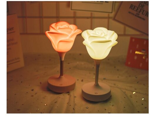 Creative Bedroom Silicone Touch Rose USB Night Light Lamp