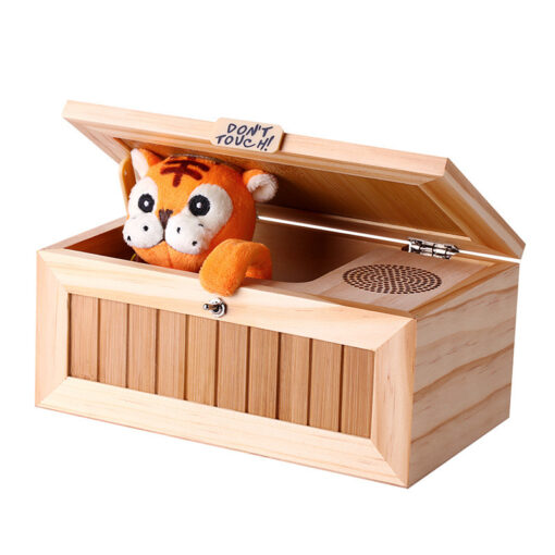 Wooden Cute Little Tiger Electronic Useless Bored Box Toy