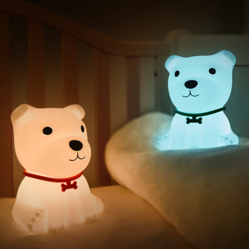 Portable Little Cute Dog Silicone USB Charging LED Night Light - Image 4