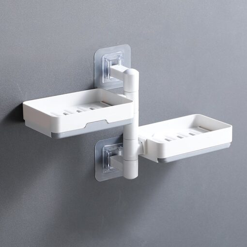 Wall Mount Rotatable Punch Free Soap Dish Storage Holder - Image 8