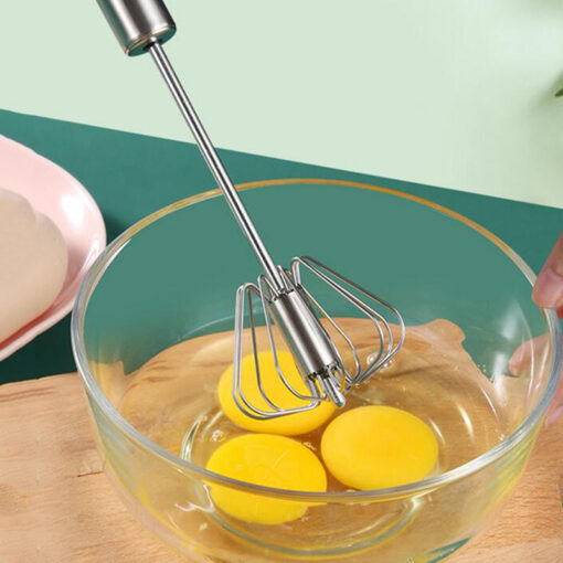 Stainless Steel Hand Push Egg Beater Whisk Mixer Blender - Image 3