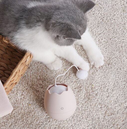 Interactive Automatic Egg Shell Shape Rotatable Tumbler Cat Toy - Image 5