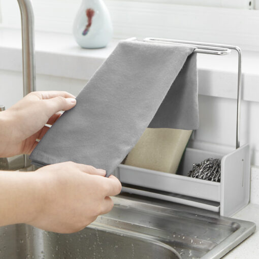 Detachable Kitchen Stainless Steel Sponge Rag Draining Rack - Image 4