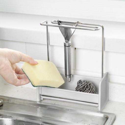 Detachable Kitchen Stainless Steel Sponge Rag Draining Rack