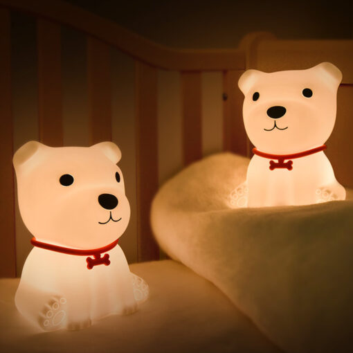 Portable Little Cute Dog Silicone USB Charging LED Night Light - Image 3